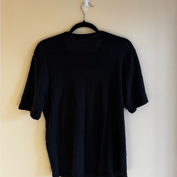 Vince size L Linen T-Shirt Black Retail $225.00 - Picture 3 of 5